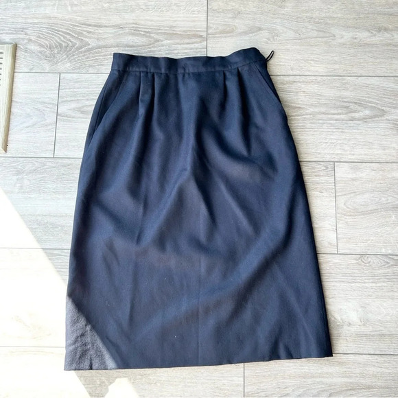 Vintage Ports International Pure Wool High Waist Midi Skirt - Picture 4 of 13